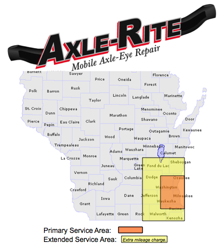Axle-Rite Service Map